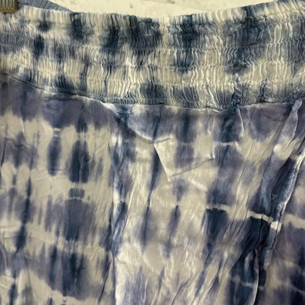 Blue & White Tie-Dye Two Piece TIARE HAWAII - Size S/M Like New Skirt Crop Set